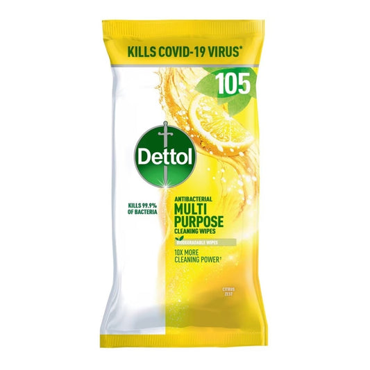 Dettol Cleaning Surface Wipes - Citrus - 105 Sheets