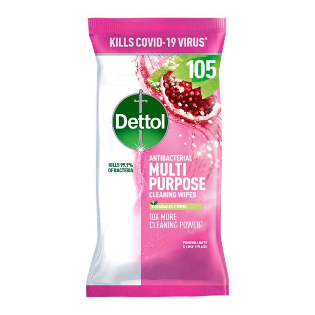 Dettol Cleaning Surface Wipes - Pomegranate - 105 Sheets