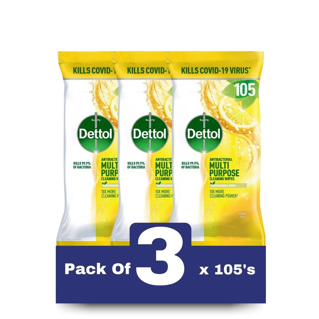 Dettol Cleaning Surface Wipes - Citrus - 105 Sheets