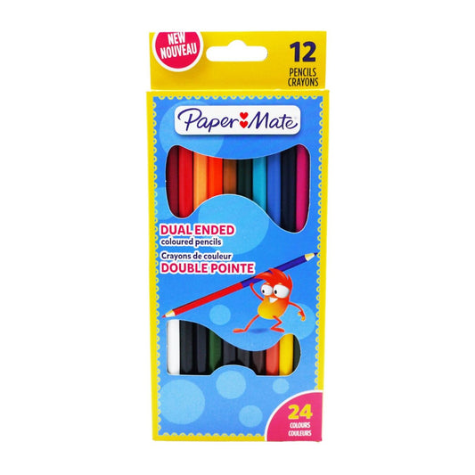 PAPERMATE COLOURING PENCILS TWIN TIP 12pk