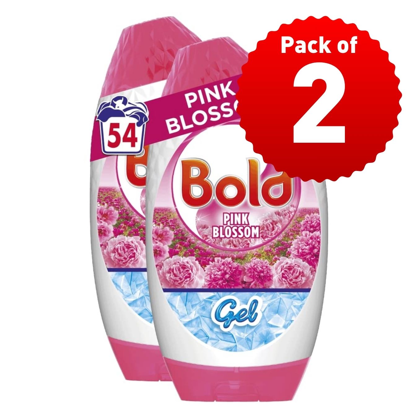 Bold 2 in 1 Pink Blossom Washing Liquid Gel 54w